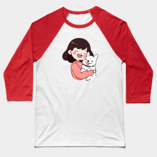 Just a Girl with her dog illustration II Baseball T-Shirt